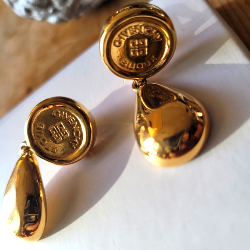 Givenchy Dangle Gold Clip Earrings
